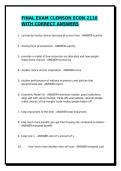 FINAL EXAM CLEMSON ECON 2110 WITH CORRECT ANSWERS&period;
