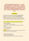 AP CSP &lpar;Code HS&rpar; Exam Review &mdash; Latest Update 2026&sol;2027 &vert;A Comprehensive Sample of 210 Multichoice Questions Covering Full Scope of the Title&vert; Each Question Includes the Correct Answer with a Detailed Rationale&vert; Guaranteed Pass