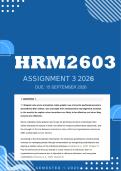 HRM2603 Assignment 3 2026 - Distinction &vert; Due 14 September 2026