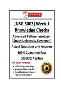 NSG5003&sol;NSG 5003 Advanced Pathophysiology Week 1 Knowledge Checks &vert; South University Savannah &vert; 26&sol;27 &lpar;PDF&rpar;