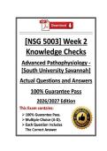  NSG 5003 Advanced Pathophysiology Week 2 Knowledge Checks &vert; South University Savannah &vert; 2026&sol;2027 Edition &lpar;PDF&rpar; 