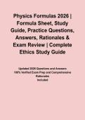 Physics Formulas 2026 &vert; Formula Sheet&comma; Study Guide&comma; Practice Questions&comma; Answers&comma; Rationales & Exam Review&NewLine;&NewLine;