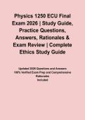 Physics 1250 ECU Final Exam 2026 &vert; Study Guide&comma; Practice Questions&comma; Answers&comma; Rationales & Exam Review