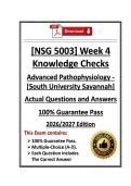 NSG5003&sol;NSG 5003 Advanced Pathophysiology Week 4 Knowledge Checks &vert; South University &vert; 26&sol;27 &lpar;PDF&rpar;