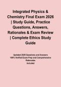Integrated Physics & Chemistry Final Exam 2026 &vert; Study Guide&comma; Practice Questions&comma; Answers&comma; Rationales & Exam Review