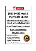 NSG5003&sol;NSG 5003 Advanced Pathophysiology Week 5 Knowledge Checks &vert; South University &vert; 26&sol;27 &lpar;PDF&rpar;