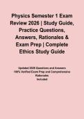 Physics Semester 1 Exam Review 2026 &vert; Study Guide&comma; Practice Questions&comma; Answers&comma; Rationales & Exam Prep