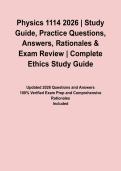 Physics 1114 2026 &vert; Study Guide&comma; Practice Questions&comma; Answers&comma; Rationales & Exam Review