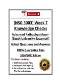 NSG5003&sol;NSG 5003 Advanced Pathophysiology Week 7 Knowledge Checks &vert; South University &vert; 26&sol;27 &lpar;PDF&rpar;