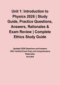 Unit 1&colon; Introduction to Physics 2026 &vert; Study Guide&comma; Practice Questions&comma; Answers&comma; Rationales & Exam Review