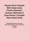 Physics Exam 2 Quizzes 2026 &vert; Study Guide&comma; Practice Questions&comma; Answers&comma; Rationales & Exam Review&NewLine;&NewLine;