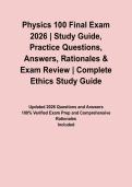 Physics 100 Final Exam 2026 &vert; Study Guide&comma; Practice Questions&comma; Answers&comma; Rationales & Exam Review&NewLine;&NewLine;