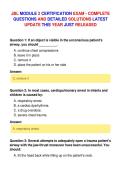 JBL MODULE 2 CERTIFICATION EXAM - COMPLETE&NewLine;QUESTIONS AND DETAILED SOLUTIONS LATEST&NewLine;UPDATE THIS YEAR JUST RELEASED