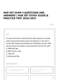 NUR 507 EXAM 4 QUESTIONS AND ANSWERS &vert; NUR 507 STUDY GUIDE & PRACTICE TEST 2026&sol;2027