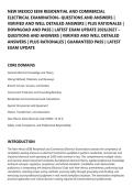 NEW MEXICO EE98 RESIDENTIAL AND COMMERCIAL&NewLine;ELECTRICAL EXAMINATION&ndash; QUESTIONS AND ANSWERS &vert;&NewLine;VERIFIED AND WELL DETAILED ANSWERS &vert; PLUS RATIONALES &vert;&NewLine;DOWNLOAD AND PASS &vert; LATEST EXAM UPDATE 2026&sol;2027 &NewLine;QUESTIONS AND ANSWERS &vert; VERIFIED AND WELL DETAILED&NewLine;ANS