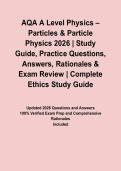AQA A Level Physics &ndash; Particles & Particle Physics 2026 &vert; Study Guide&comma; Practice Questions&comma; Answers&comma; Rationales & Exam Review
