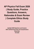 AP Physics Fall Exam 2026 &vert; Study Guide&comma; Practice Questions&comma; Answers&comma; Rationales & Exam Review&NewLine;&NewLine;