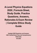 A-Level Physics Equations 2026 &vert; Formula Sheet&comma; Study Guide&comma; Practice Questions&comma; Answers&comma; Rationales & Exam Review