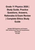 Grade 11 Physics 2026 &vert; Study Guide&comma; Practice Questions&comma; Answers&comma; Rationales & Exam Review&NewLine;&NewLine;
