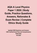 AQA A Level Physics Paper 1 2026 &vert; Study Guide&comma; Practice Questions&comma; Answers&comma; Rationales & Exam Review