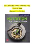 Test Bank for Nutrition for Healthy Living ISE&comma; 7th Edition by Wendy Schiff &vert; Chapters 1&ndash;13 Complete &vert; Questions & Answers &vert; 2027