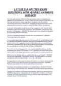 LATEST CIA WRITTEN EXAM&NewLine;QUESTIONS WITH VERIFIED ANSWERS&NewLine;2026&sol;2027