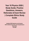 Year 10 Physics 2026 &vert; Study Guide&comma; Practice Questions&comma; Answers&comma; Rationales & Exam Review