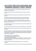 CIA STUDY PRACTICE QUESTIONS AND&NewLine;ANSWERS 2026&sol;2027 LATEST UPDATE