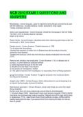 MCB 2010 EXAM 1 QUESTIONS AND ANSWERS