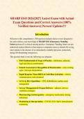 SHARP ESO 2026&vert;2027&vert; Latest Exam with Actual &NewLine;Exam Questions and Correct Answers &lpar;100&percnt; &NewLine;Verified Answers&rpar; &vert;Newest Updates&excl;&excl;&excl; 