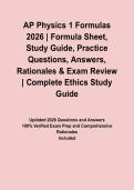 AP Physics 1 Formulas 2026 &vert; Formula Sheet&comma; Study Guide&comma; Practice Questions&comma; Answers&comma; Rationales & Exam Review&NewLine;&NewLine;