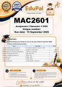 MAC2601 Assignment 3 &lpar;COMPLETE ANSWERS&rpar; Semester 2 2026 - DUE 15 September 2026