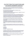 CIA TEST PRACTICE QUESTIONS AND&NewLine;ACCURATE ANSWERS 2026&sol;2027