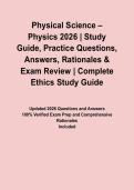 Physical Science &ndash; Physics 2026 &vert; Study Guide&comma; Practice Questions&comma; Answers&comma; Rationales & Exam Review