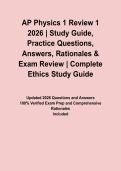 AP Physics 1 Review 1 2026 &vert; Study Guide&comma; Practice Questions&comma; Answers&comma; Rationales & Exam Review&NewLine;&NewLine;
