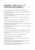 MCB2010C - EXAM 1 &lpar;CH&period; 1-3&comma; 7&rpar; QUESTIONS AND ANSWERS