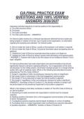 CIA FINAL PRACTICE EXAM&NewLine;QUESTIONS AND 100&percnt; VERIFIED&NewLine;ANSWERS 2026&sol;2027