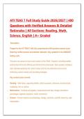 ATI TEAS 7 Study Guide 2026&sol;2027 &vert; 400 Practice Questions with Answers & Detailed Rationales &vert; Reading&comma; Math&comma; Science & English