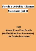 Florida 3-20 Public Adjusters State Exam Set 1 Study Guide 2026 &vert; License Exam Preparation
