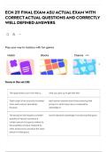 ECN 211 FINAL EXAM ASU ACTUAL EXAM WITH CORRECT ACTUAL QUESTIONS AND CORRECTLY WELL DEFINED ANSWERS