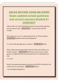 ABFAS REVIEW HAND-ME-DOWN&NewLine;Exam updated actual questions&NewLine;and correct answers Graded A&plus;&NewLine;2026&sol;2027&NewLine;Patient with a six month old Achilles tendon injury with 9cm gap how&NewLine;do you want to treat&quest; -V-Y advancement with FHL&NewLine;transfer&NewLine;Which ligament is cut in a