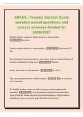 ABFAS - Trauma Section Exam&NewLine;updated actual questions and&NewLine;correct answers Graded A&plus;&NewLine;2026&sol;2027&NewLine;Achilles tendon rupture is likely to occur in this position -&NewLine;Sprinters&NewLine;Gastroc-soleal complex is enervated by&colon; -Tibial nerve &lpar;S1 -&NewLine;S2&rpar;&NewLine;Runs between the g