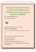 Advanced Trauma Life Support&NewLine;&lpar;ATLS&rpar; Exam updated actual&NewLine;questions and correct answers&NewLine;Graded A&plus; 2026&sol;2027&NewLine;Trauma and worldwide prevalence&NewLine;18&percnt; of world's total diseases&NewLine;