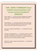 AGR - SUPPLY SERGEANT Exam&NewLine;updated actual questions and&NewLine;correct answers Graded A&plus;&NewLine;2026&sol;2027&NewLine;What is TAMIS&quest; - Total Ammunition Management Information&NewLine;System&period; The form is TAMIS approved e581&period; Used for forecasting&NewLine;ammunition&period;&NewLine;Monthly Reports - Due the