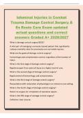 bdominal Injuries in Combat&NewLine;Trauma Damage Control Surgery &&NewLine;En Route Care Exam updated&NewLine;actual questions and correct&NewLine;answers Graded A&plus; 2026&sol;2027&NewLine;What is damage control surgery &lpar;DCS&rpar;&quest;&NewLine;A vital part of managing a seriously injured patient that significa