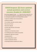 CDCR Sergeant &zwj;&female;️ Exam updated&NewLine;actual questions and correct&NewLine;answers Graded A&plus; 2026&sol;2027&NewLine;Correctional Sergeants Duties - Under the direct supervision of a&NewLine;LT&comma; the Correctional Sergeant is responsible for the direct supervision&NewLine;of&comma; training and evaluat
