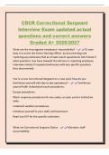 CDCR Correctional Sergeant&NewLine;Interview Exam updated actual&NewLine;questions and correct answers&NewLine;Graded A&plus; 2026&sol;2027&NewLine;What are the Investigative employees' responsibility&quest; - IE main&NewLine;duty is to assist the Senior Hearing Officer&comma; by documenting and&NewLine;report
