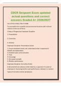CDCR Sergeant Exam updated&NewLine;actual questions and correct&NewLine;answers Graded A&plus; 2026&sol;2027&NewLine;Use of Force Policy Title 15 3268&NewLine;To accomplish the custodial and correctional functions with minimal&NewLine;reliance on the use of force&period;&NewLine;3 Steps of Progressive Employee D