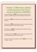Chapter 1 &lpar;TBS&rpar; Exam updated&NewLine;actual questions and correct&NewLine;answers Graded A&plus; 2026&sol;2027&NewLine;Florence Nightingale -Pioneer of modern nursing known for&NewLine;sanitation&comma; handwashing&comma; and Crimean War hygiene improvements&period;&NewLine;Clara Barton -Nurse leader known for establ