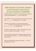 CHP Sergeant Test Exam updated&NewLine;actual questions and correct&NewLine;answers Graded A&plus; 2026&sol;2027&NewLine;CHP 268 in regards to a threshold or non-threshold incident&period; How long&NewLine;to Office of Risk Management - Seven Calendar Days&NewLine;To be eligible for overtime meals and exp